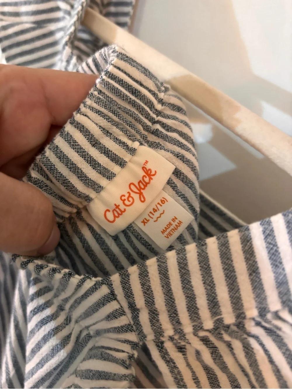 Cat & Jack Navy and White Striped Ruffle Strap Sundress